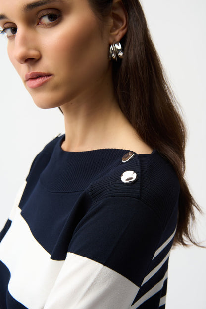 Joseph Ribkoff Sweater 261963 Midnight Blue/Vanilla