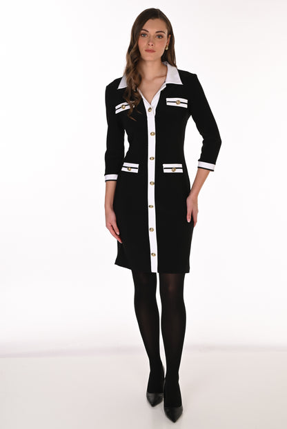 Frank Lyman Dress 263014 Black/Off-White
