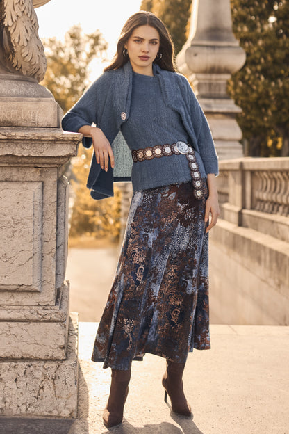 Frank Lyamn Skirt 263478 Blue/Brown