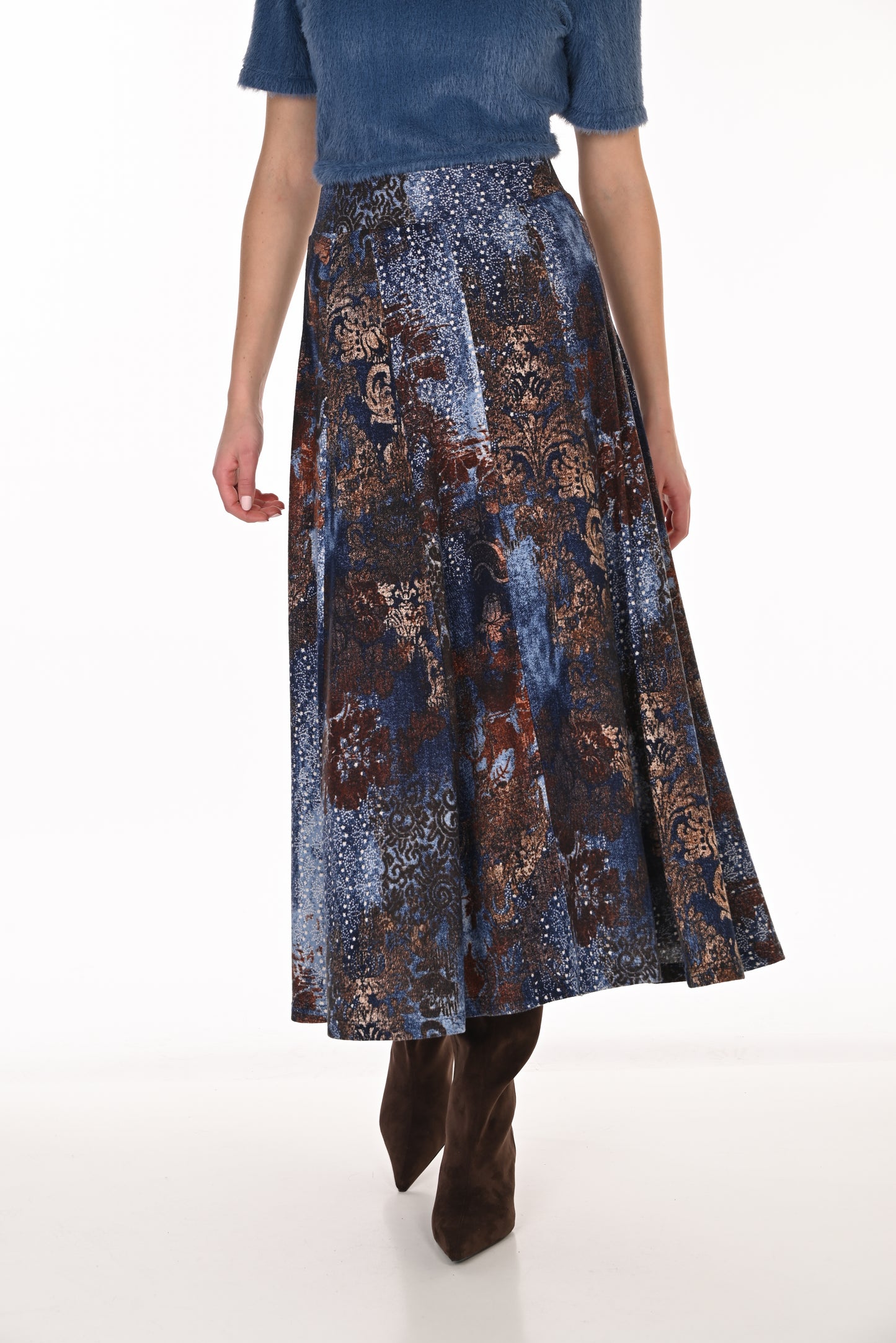 Frank Lyamn Skirt 263478 Blue/Brown