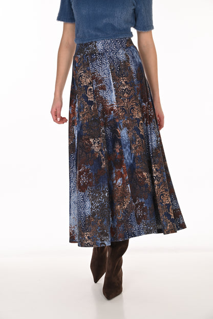 Frank Lyamn Skirt 263478 Blue/Brown