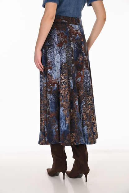 Frank Lyamn Skirt 263478 Blue/Brown