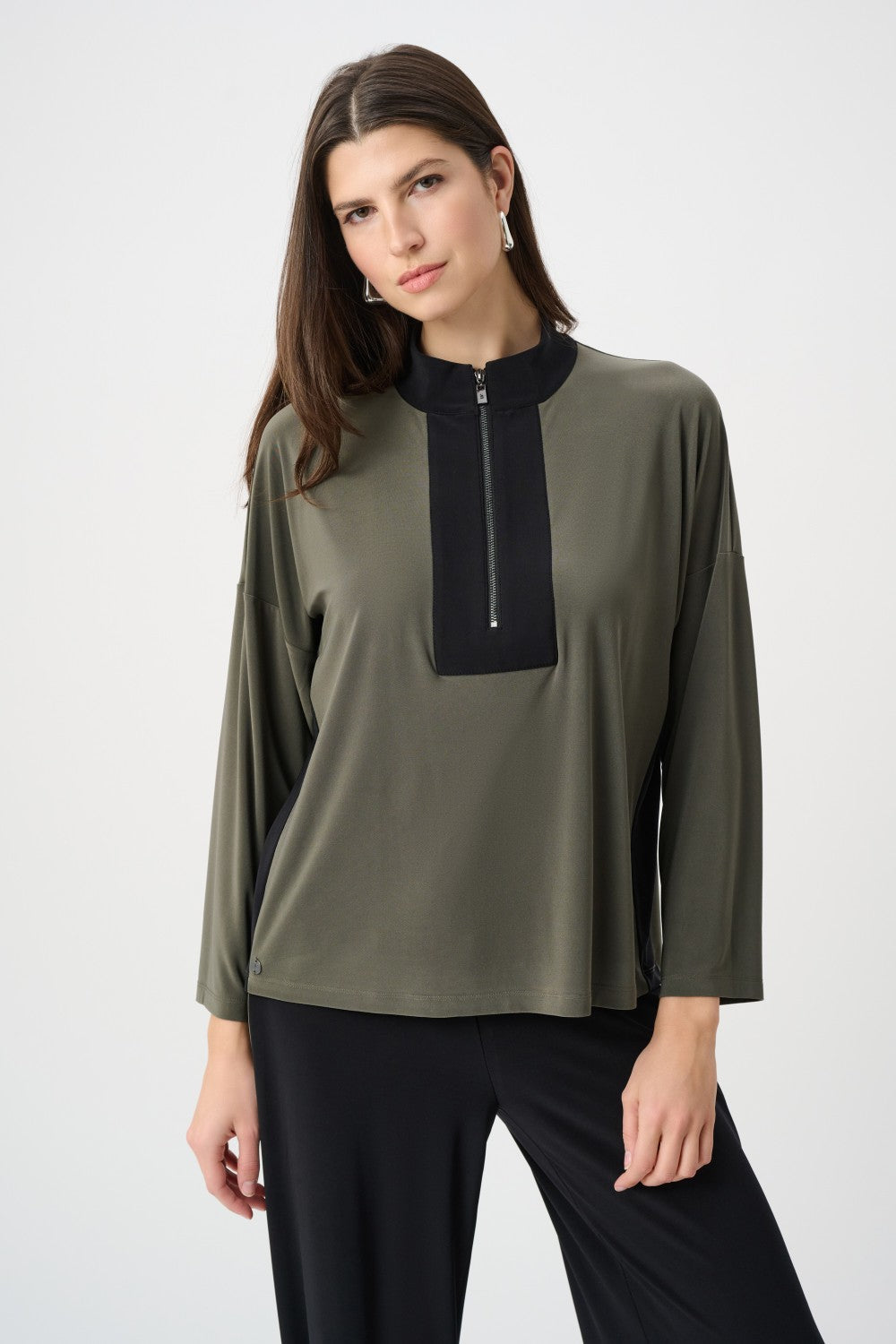 Joseph Ribkoff Top 263606 Avocado/Black