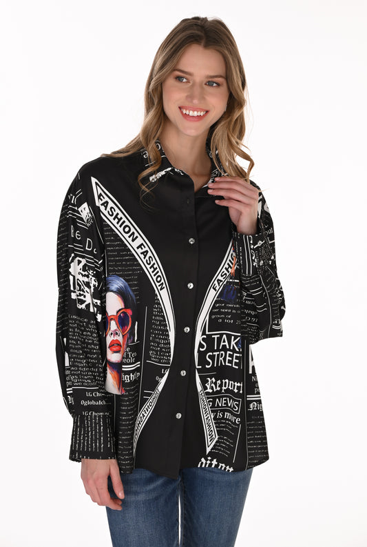Frank Lyman Blouse 263726 Black/Multi