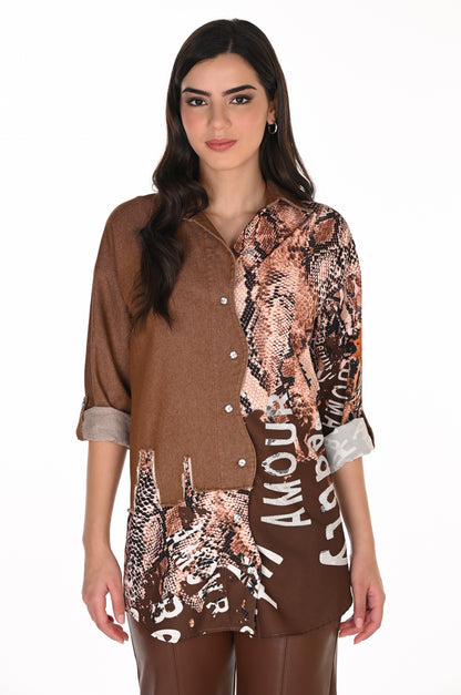 Frank Lyman Blouse 263759 Brown/Black