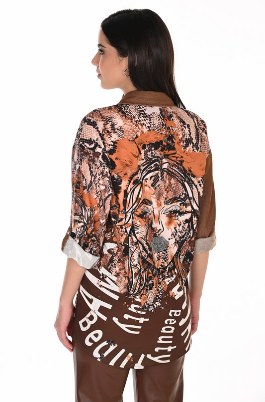Frank Lyman Blouse 263759 Brown/Black
