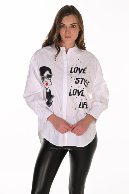 Frank Lyman Blouse 263766 Off-White/Black