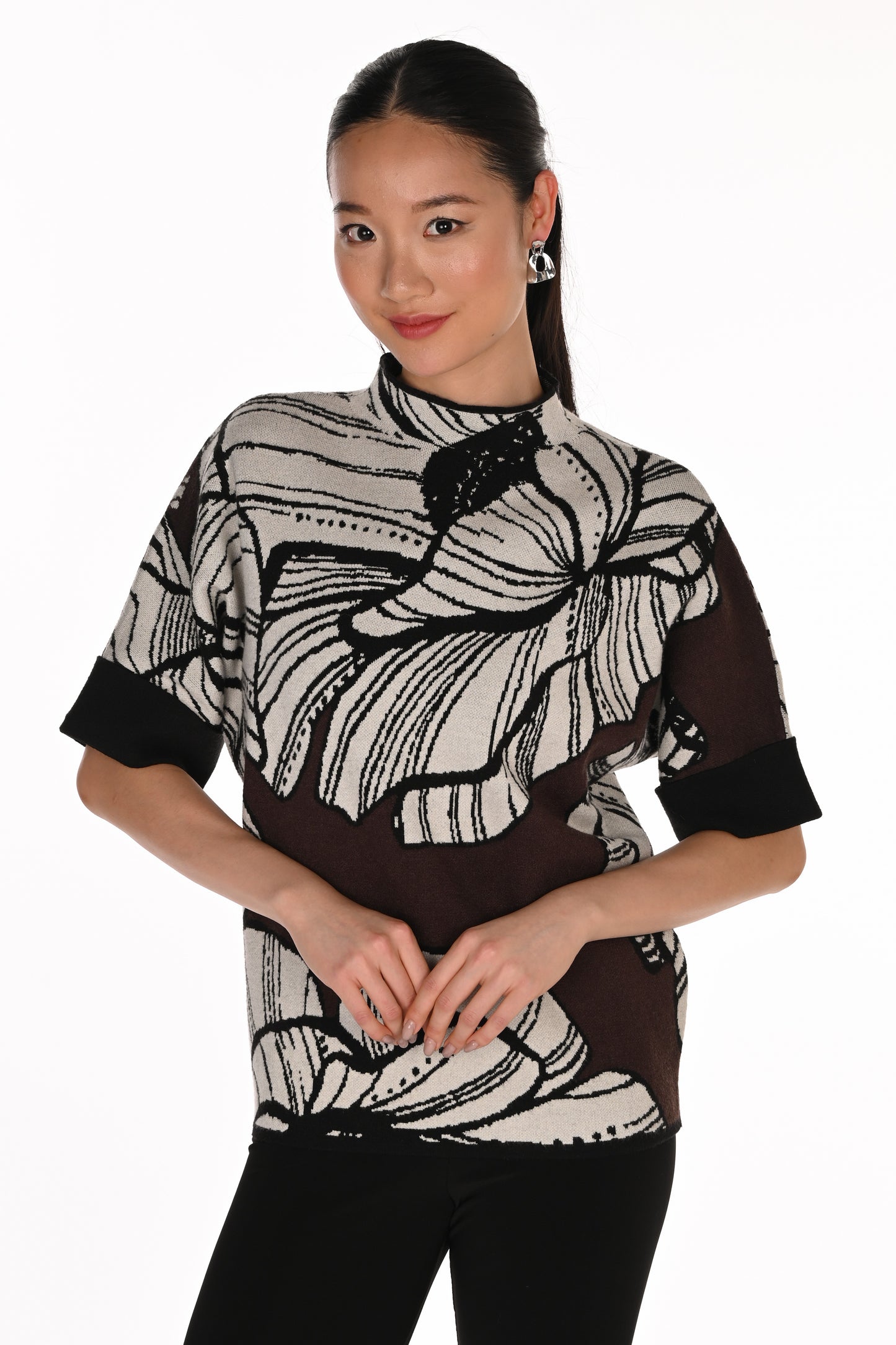 Frank Lyman Top 263773 Brown/Off-White