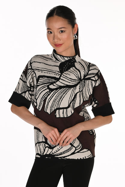 Frank Lyman Top 263773 Brown/Off-White