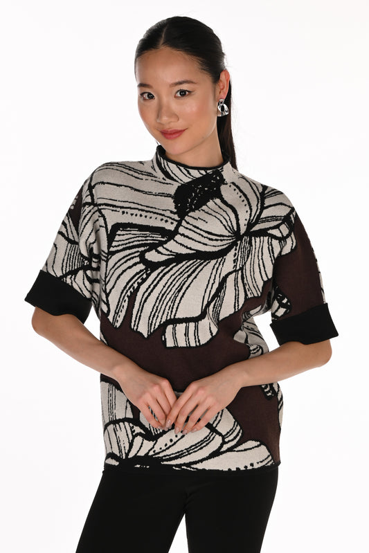 Frank Lyman Top 263773 Brown/Off-White