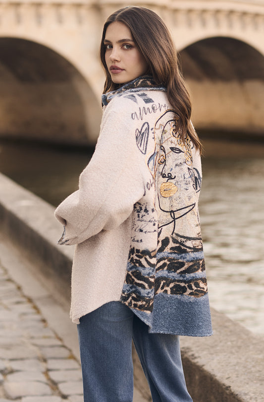 Frank Lyman Jacket 263788 Oat/Blue