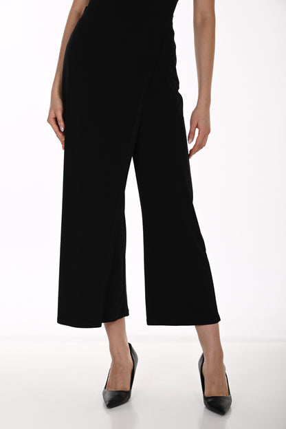 Frank Lyman Women’s Cropped Wide-Leg Knit Pant 264003 – Black