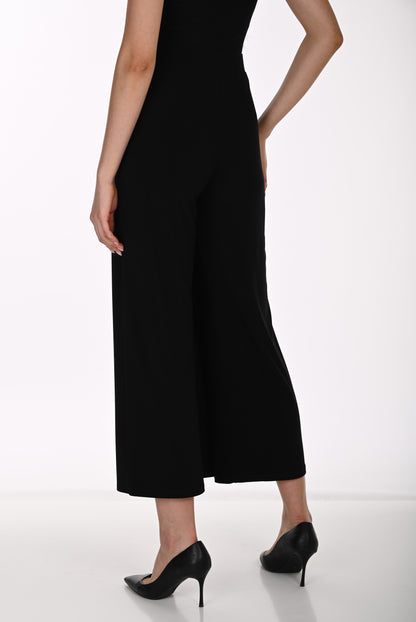 Frank Lyman Women’s Cropped Wide-Leg Knit Pant 264003 – Black