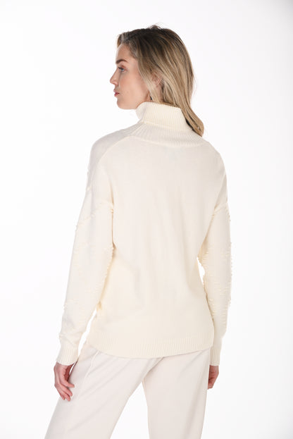 Frank Lyman Women’s Heart Pattern Turtleneck Sweater 264817