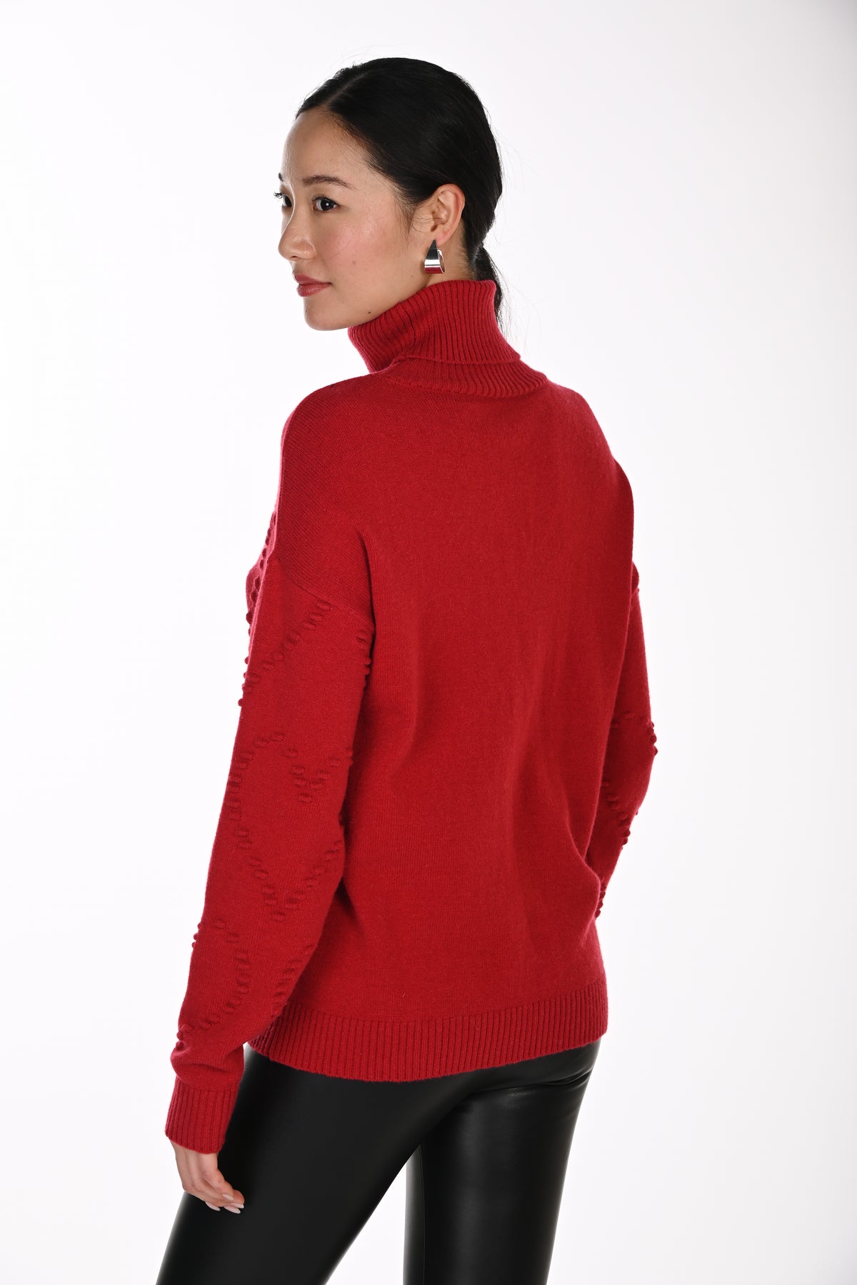 Frank Lyman Women’s Heart Pattern Turtleneck Sweater 264817