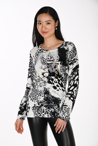 Frank Lyman Sweater 264836 Black/Off-White