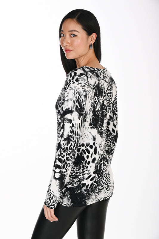 Frank Lyman Sweater 264836 Black/Off-White