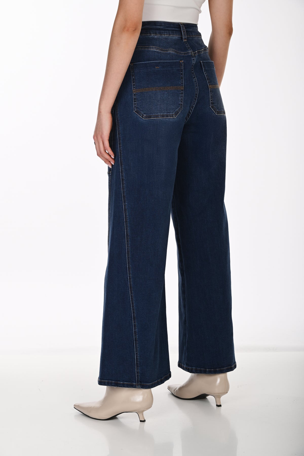 Frank Lyman Women's High-Waist Wide-Leg Jeans 264856 – Blue