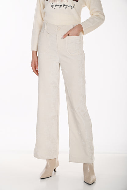 Frank Lyman Women's High-Waist Wide-Leg Pant 264866 – Off-White