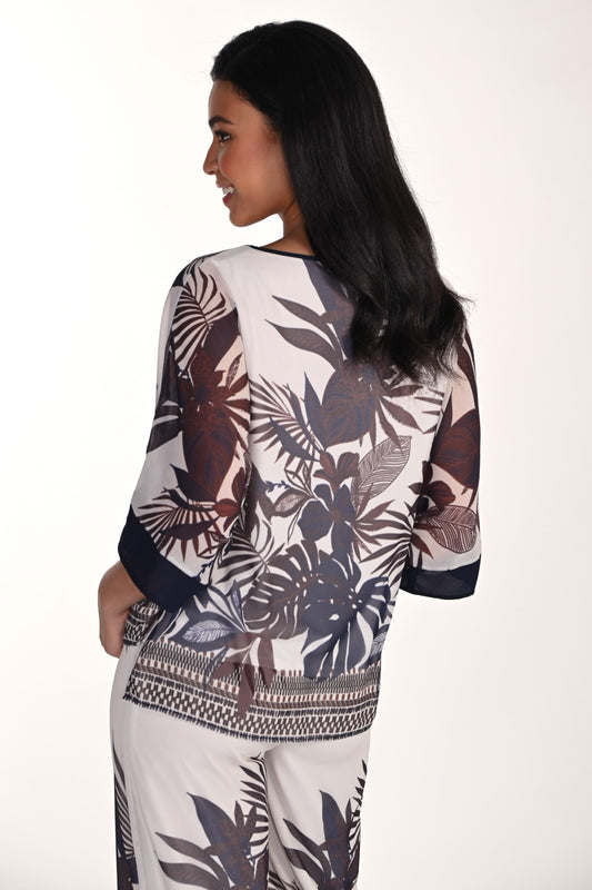 Frank Lyman Top 266107 Porcelain/Midnight