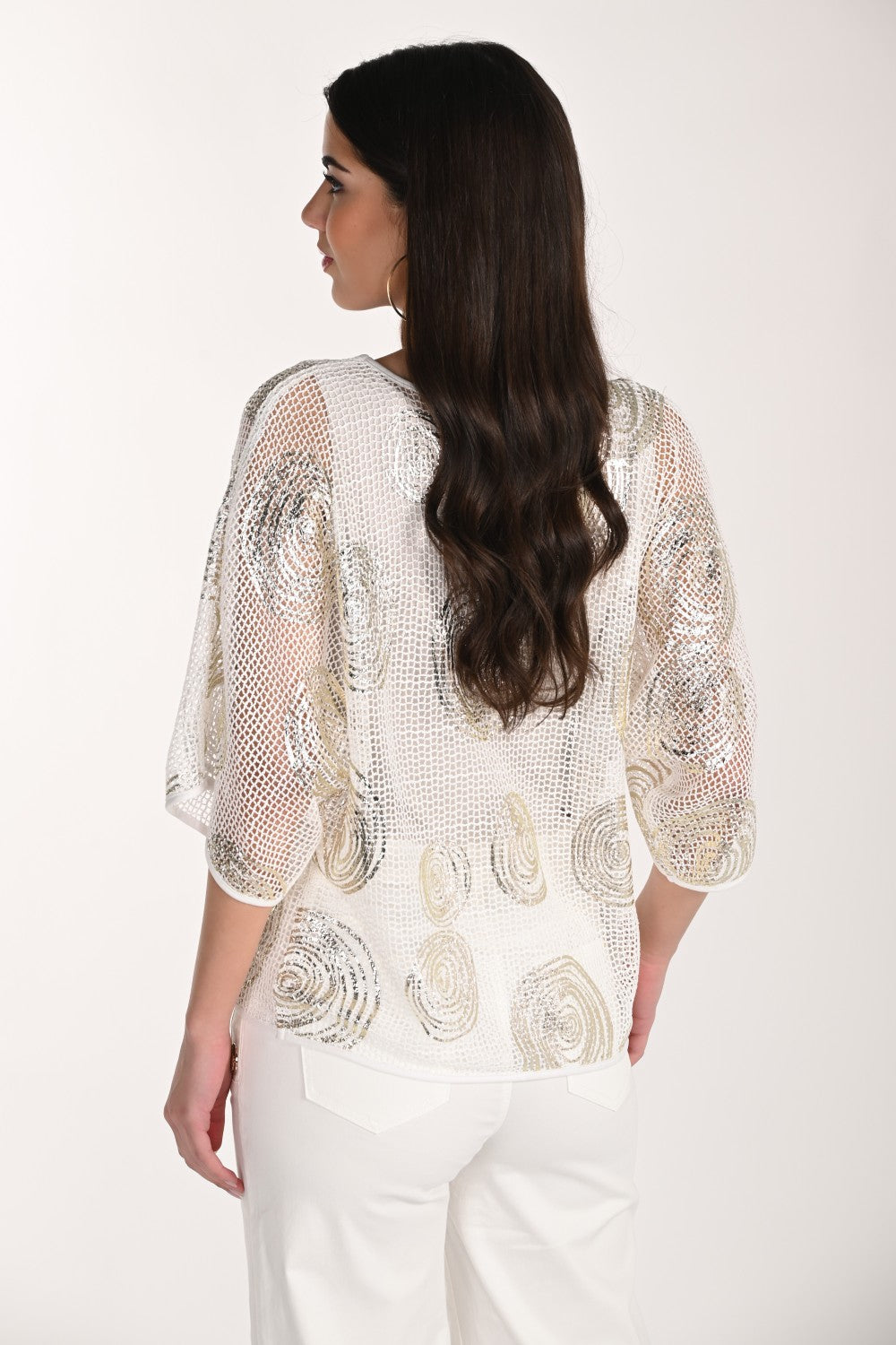 Frank Lyman Top 266120 Off-White/Gold