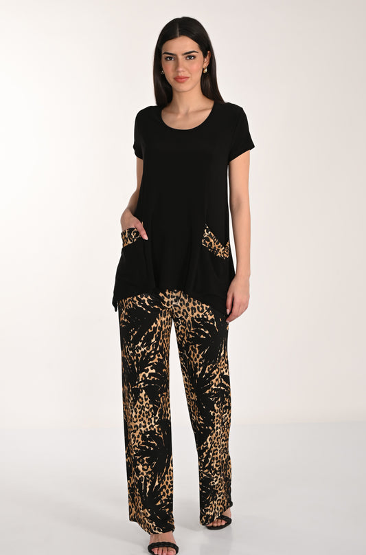 Frank Lyman Pant 266151 Black/Tan