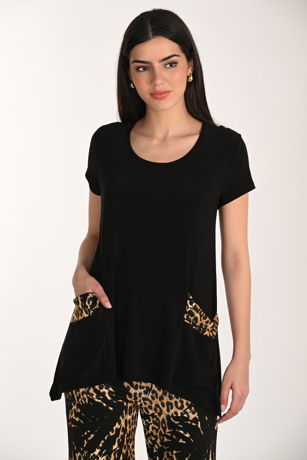 Frank Lyman Top 266152 Black/Tan