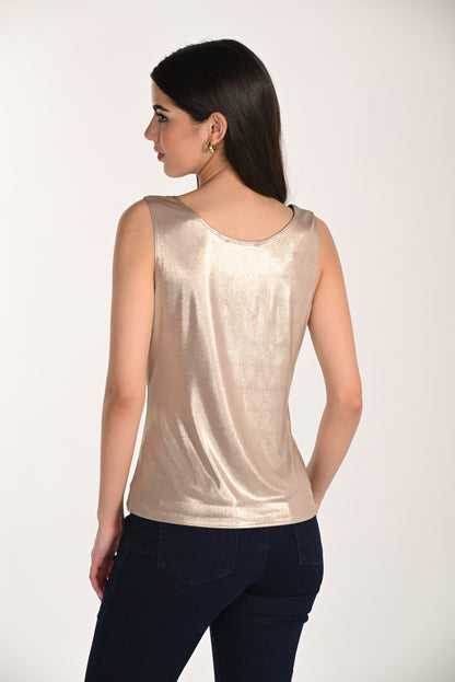 Frank Lyman Women’s Metallic Sleeveless Scoop Neck Top 266337