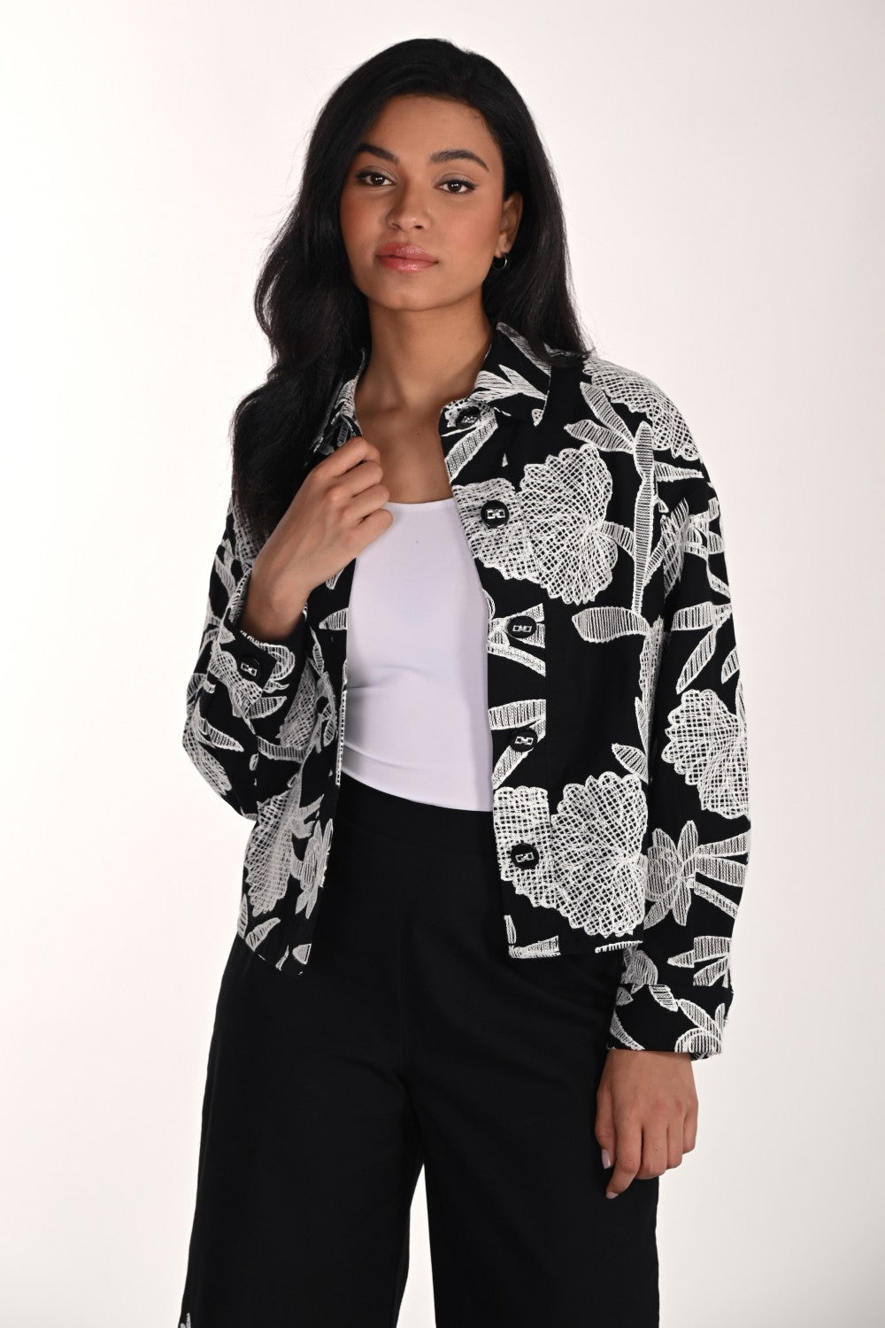 Frank Lyman Jacket 266515 Black/ Off White