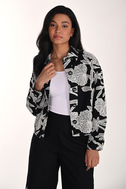 Frank Lyman Jacket 266515 Black/ Off White