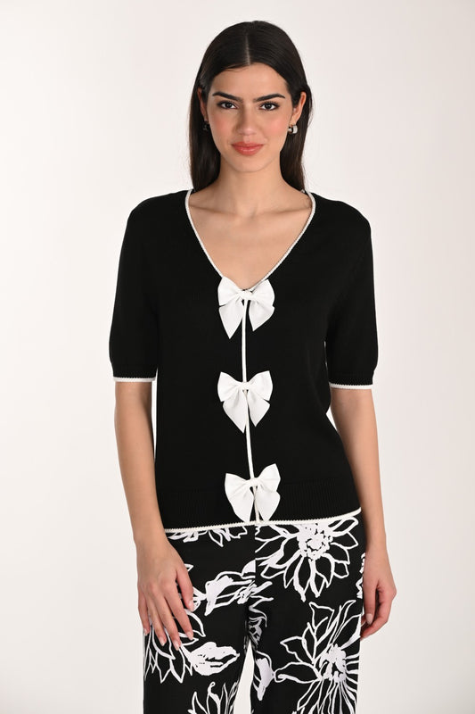 Frank Lyman Top 266525 Schwarz/Cremeweiß