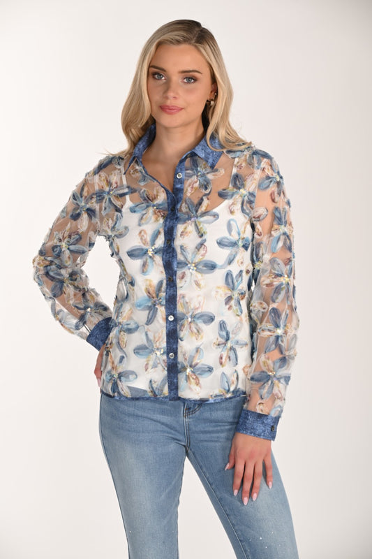 Frank Lyman Blouse 266527 Blue/Multi