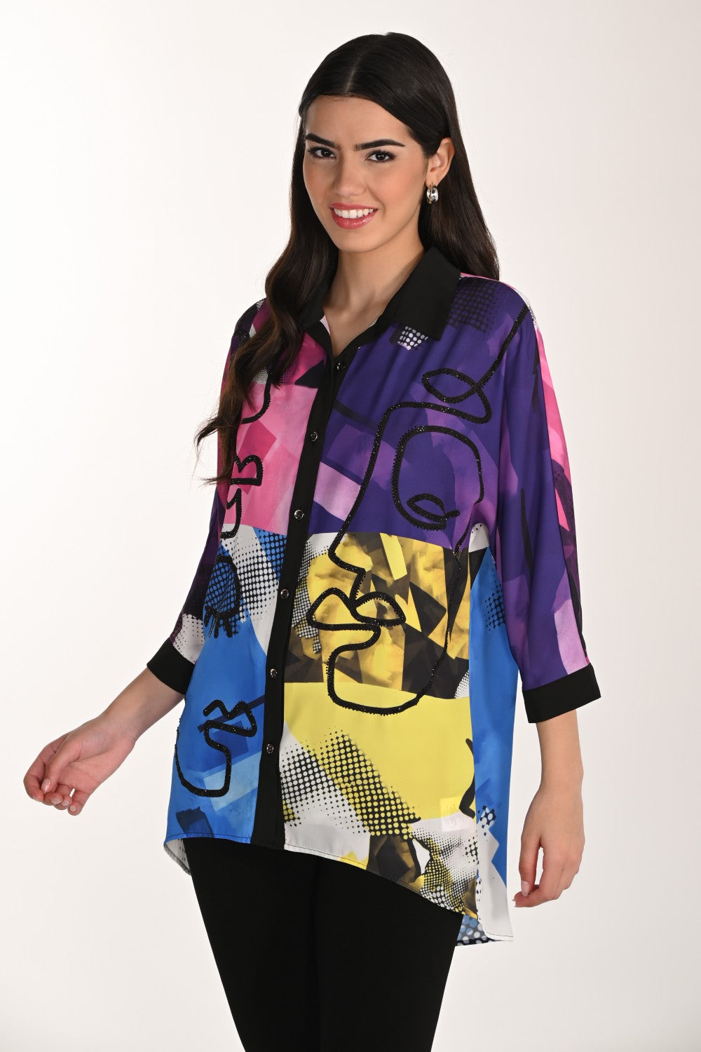 Frank Lyman Blouse 266541 Black/Multi