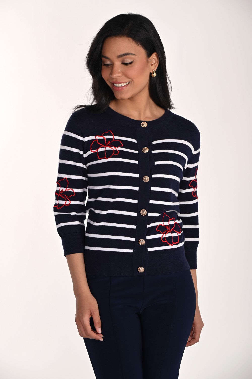 Frank Lyman Cardigan 266553 Midnight/White