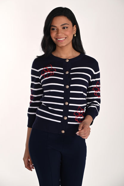 Frank Lyman Cardigan 266553 Midnight/White