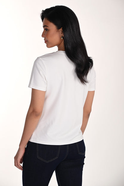 Frank Lyman T-Shirt 266583 Off White/ Navy