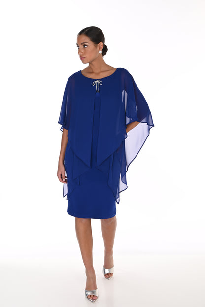 Lyman Women’s Cape Sleeve Overlay Dress 269023 – Imperial Blue