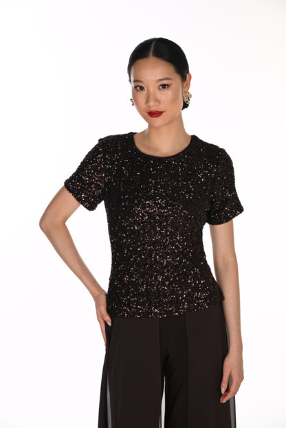 Lyman Women’s Sequin Knit Top 269232 – Mocha