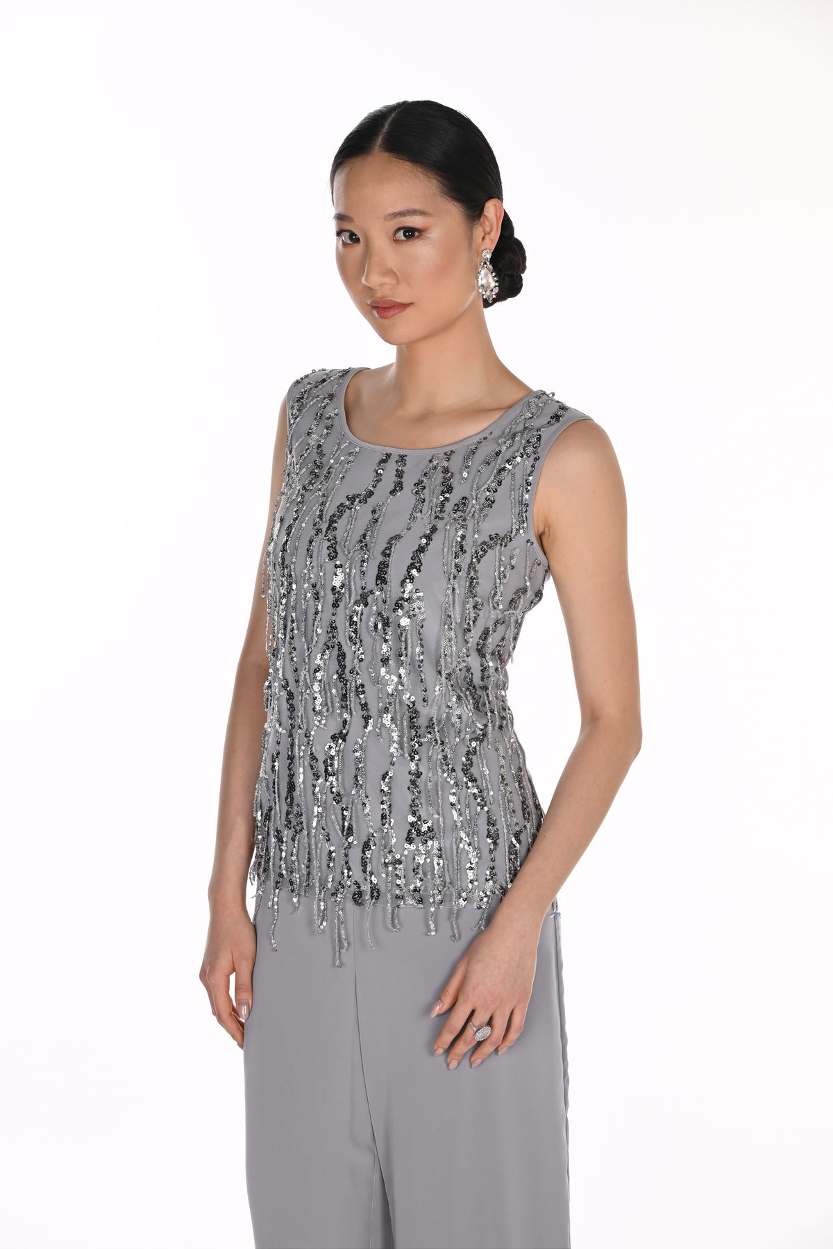 Lyman Women’s Sleeveless Sequin Knit Top 269315 – Iceberg Grey