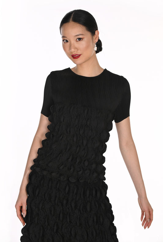 Lyman Women’s Gathered Textured Woven Top 269714 – Black