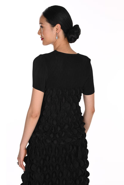 Lyman Women’s Gathered Textured Woven Top 269714 – Black