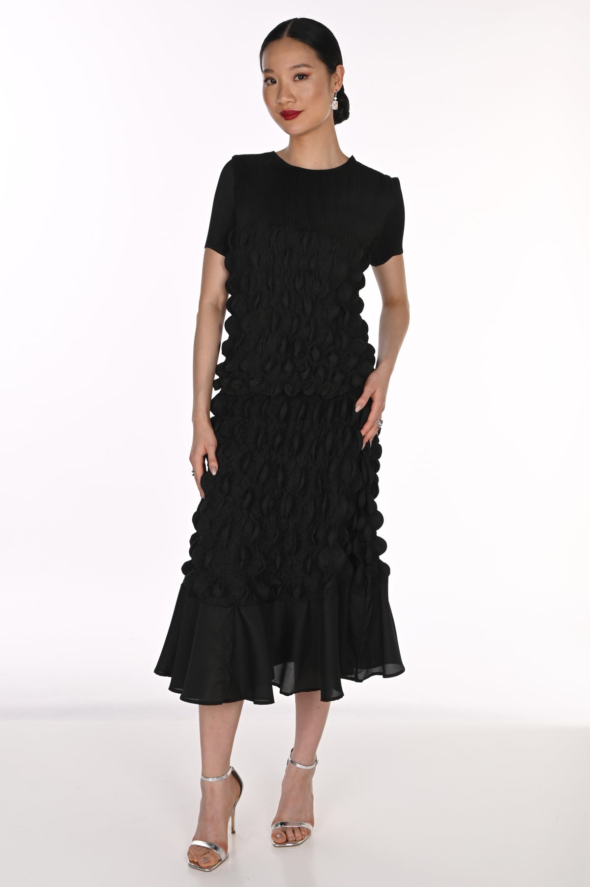 Lyman Women’s Gathered Textured Woven Top 269714 – Black
