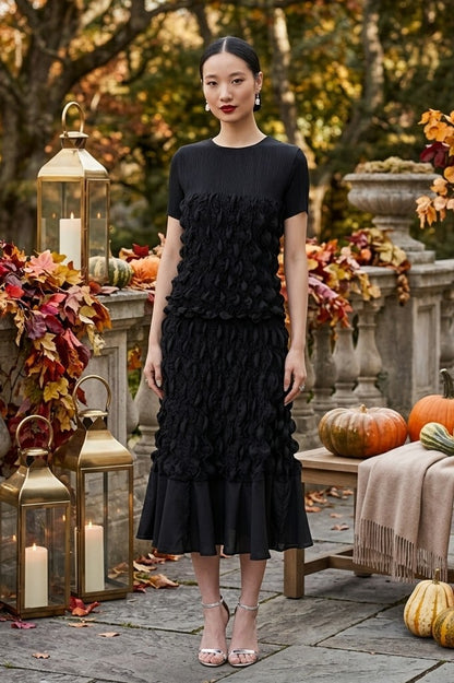Lyman Women’s Gathered Textured Woven Top 269714 – Black