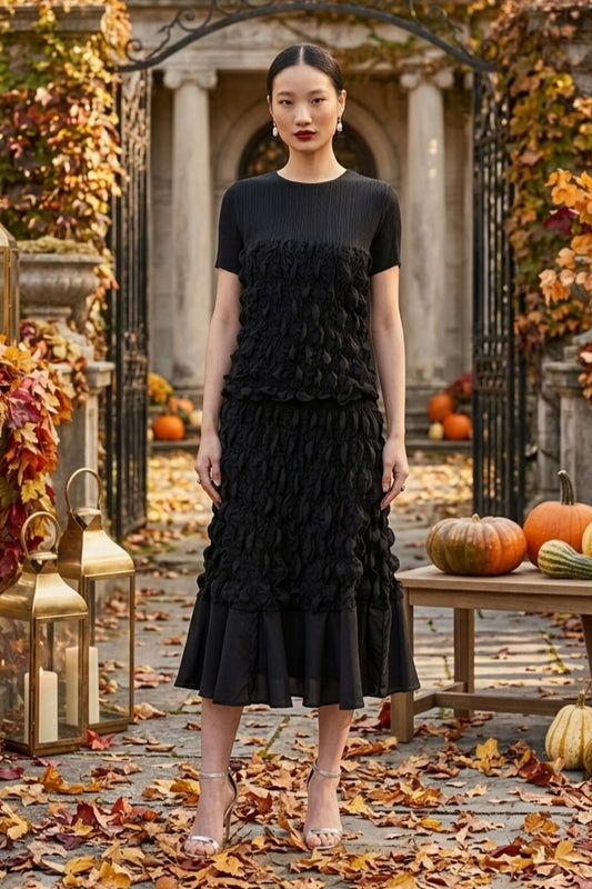 Lyman Women’s Textured A-Line Skirt 269715 – Black