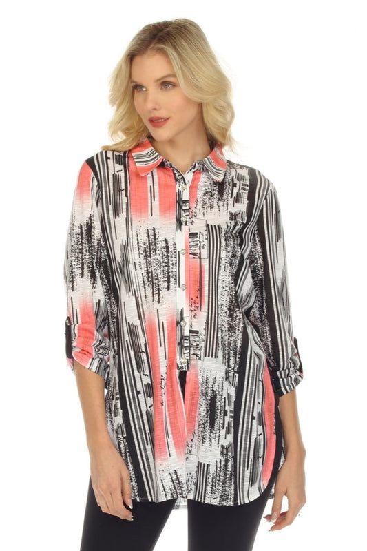 New Label Blouse 88900 noir / rouge