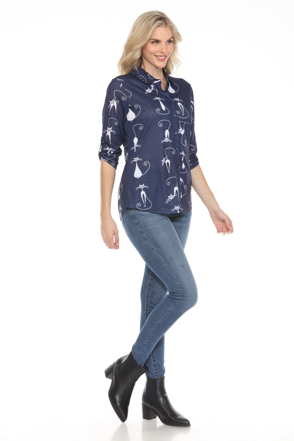 New Label Blouse 89045-AS Navy