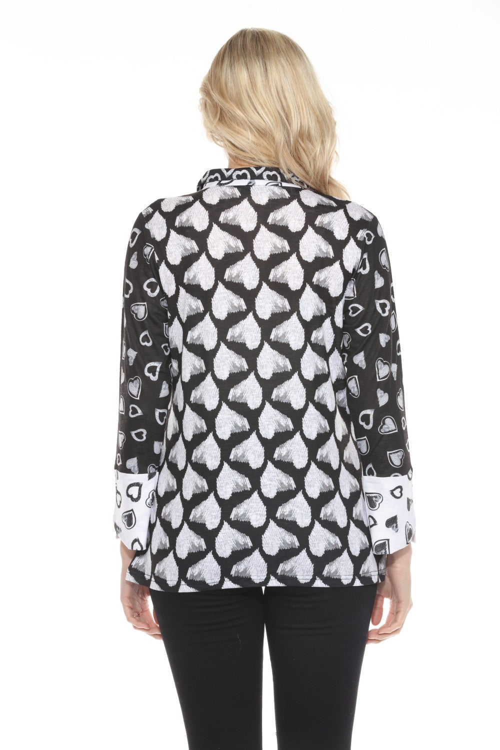 New Label Blouse 89049-AS Black/White