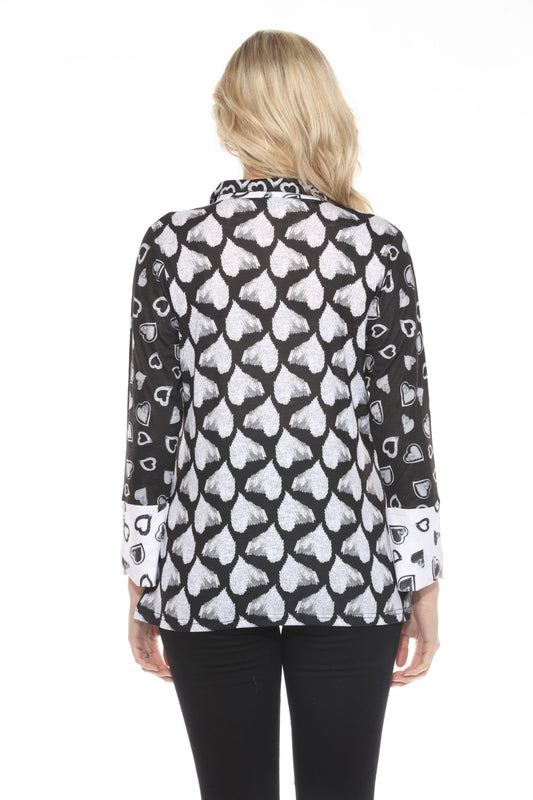 New Label Blouse 89049-AS Black/White