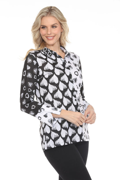 New Label Blouse 89049-AS Black/White