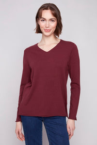 Charlie B Sweater C2279RR-464A-667 Cabernet